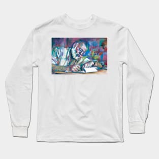 ERNEST HEMINGWAY writing - watercolor portrait Long Sleeve T-Shirt